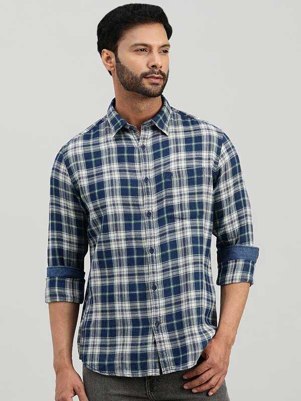 Connected Checked Cotton Blend Shirt